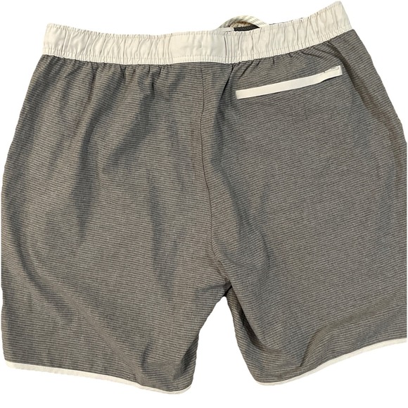 Vuori XL (34"-38") Banks Short 7" Inch V330 Gray Drawstring Stripe Zip Pocket - Picture 6 of 10